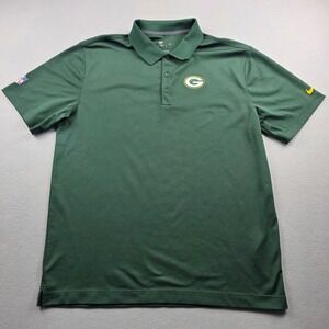 Nike Green Bay Packers NFL On Field Polo Shirt‎ Mens Large Green Short Sleeve